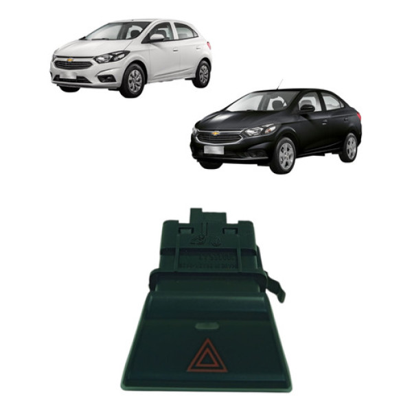 Botão Do Pisca Alerta Gm Onix Prisma Ano 2013 A 2019 Preto