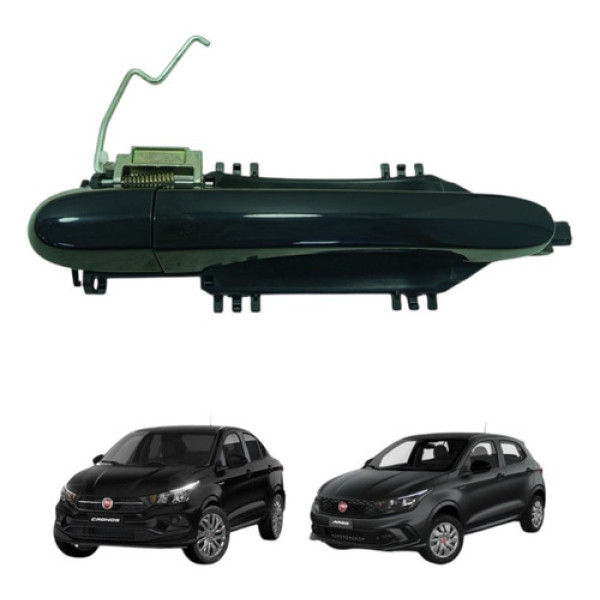 Maçaneta Traseira Direita Fiat Argo Cronos 2018 A 2022 Preta Traseira