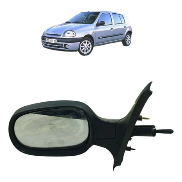Retrovisor Manual Lado Esquerdo Renault Clio 2000 A 2005