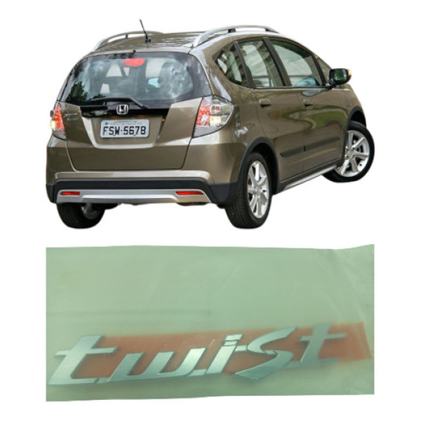 Emblema Tampa Traseira Fit Twist 2009 A 2014 Prateado Prateado