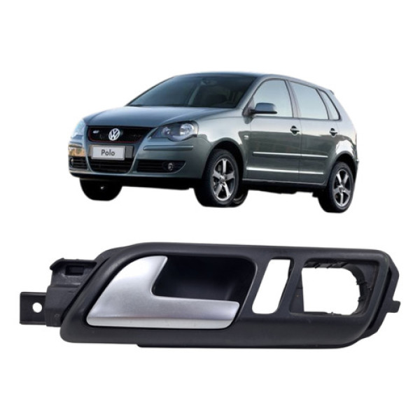 Maçaneta Interna Vw Polo 2008 6q1837247g Preta Dianteira