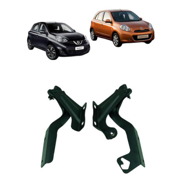Par Dobradiça Braça Capô Nissan March Ano 2011 A 2015